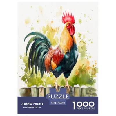Hahn Puzzle 1000-teilige Schwer Puzzle Spielzeug Pädagogisches Spiel Impossible Herausforderung Spielzeug Für Erwachsene Kinder 70x50cm/1000pcs von ChengzeTCo